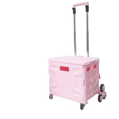 China Durable Top Quality Supermarket Shopping Carts With Wheels Pack Revolving Folding Trolley Trolley for sale