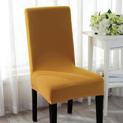 China Simple Durable Dining Chair Covers Spandex Stretch Chair Cover Yellow for sale