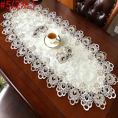 China Embroidery Factory Wholesale Price Round Lace Up Large Oval Tablecloth Runner For Home Office Hotel for sale