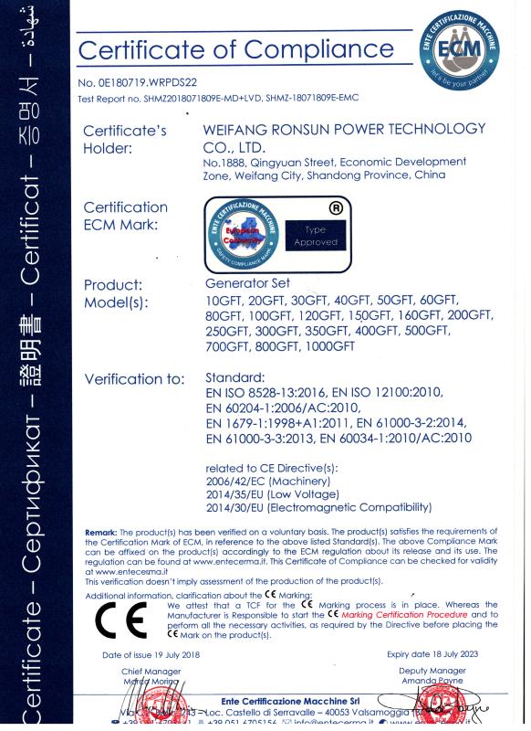 CE - Weifang Ronsun Power Technology Co., Ltd.