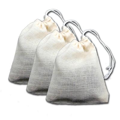 China Cheap Muslin Tea Bag Cotton Bags Reusable Washable Organic Drawstring Seal Tea Bag for sale