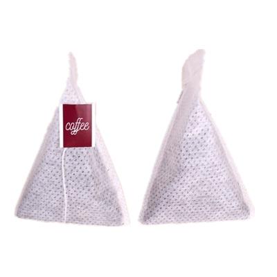 China Triangle shape nature pyramid disposable non woven biodegradable empty tea bag with customized label for sale