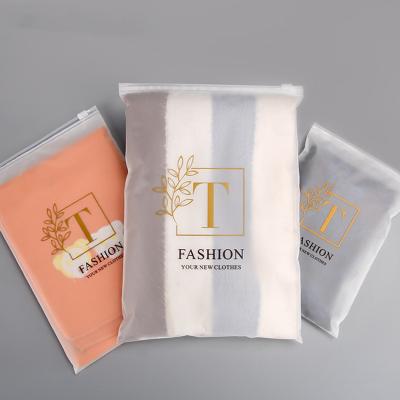 China Disposable Custom Printing Frosted Transparent Plastic Poly Zip Lock Packaging Bags For Clothes for sale