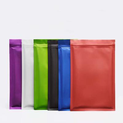 China Custom Printed Recyclable Aluminum Foil Resealable Three Sides Ziplock Pouch For Snack Food Packaging Bag for sale