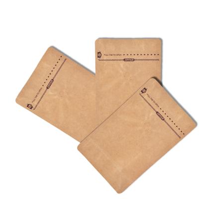 China Free Sample Recyclable Heat Seal Side Gusset Valve Coffee Packaging Brown Kraft Paper Ziplock Bag For Food for sale