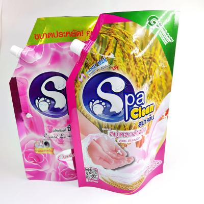 China Customized Recyclable Plastic Stand Up Spout Pouch Liquid Laundry Detergent Aluminum Packaging Bag for sale