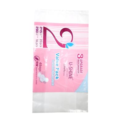 China Custom Personal Hygiene Care OEM Women Care Quality LDPE Packaging Sanitary Napkin Packaging Bag for sale