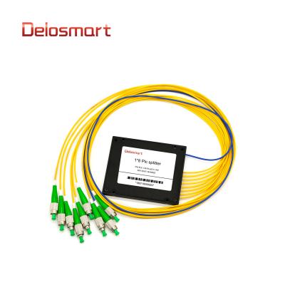 China FTTX China Supplier Delosmart GFA1080000FA 1*8 ABS Box Fiber Splitter With Split Ratio FC/APC EPON/GPON/FTTX Connectors for sale