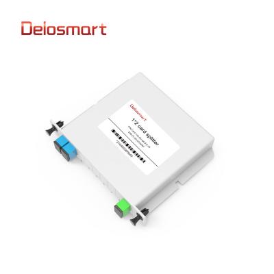 China FTTX China Supplier Delosmart GFC1025050SU 1*2 Card Insert Fiber Splitter With Split Ratio SC/UPC EPON/GPON/FTTX Connectors for sale