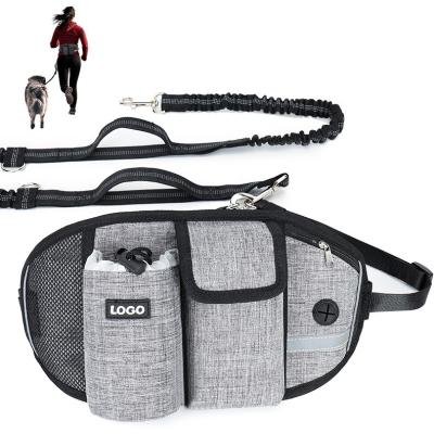 China Stylish Waist Bag Multi Function Running Thoughtful Adjustable Rope Retractable Collar Harness Adjustable Walking Belt Hands Free Dog Leash for sale