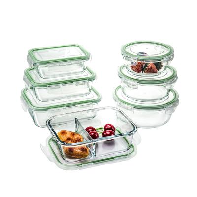 China High Borosilicate Set BPA Free Leakproof Lunch Box Freshness Storage Glass Food Container Eco-Friendly Glass for sale