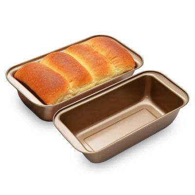 China Easy Cleaning Black Cake Pan Bread Baking Mold Mini Rectangle Cake Tools for sale