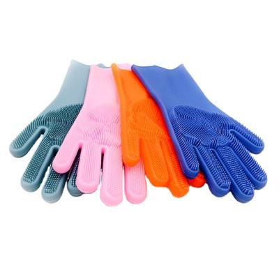 China Giveaways Food Grade Silicone Scrubber Household Gloves Sweep Cooking Cleaning Gloves for sale