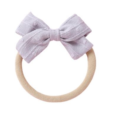 China Daily hair use 2021 colorful single color girls bow hair ties bow ties elastic bands children accessories for sale