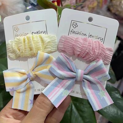 China Cute Hair Accessories Fashion Bow Hair Clips Hair Clips Girl Hair Cloth Headwear Hairpin Headdress Handmade Gift for sale