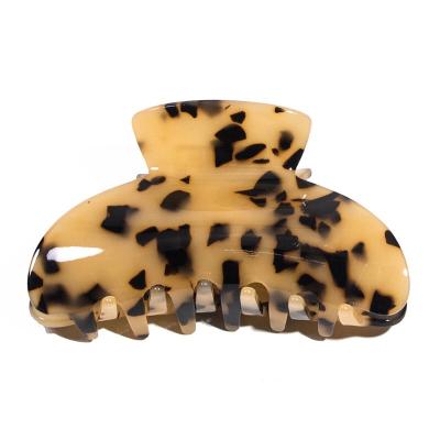 China Hot Selling Daily Wear Leopard Hair Clip Claw Logo Hairclaw Clamp Women Custom Tortoiseshell Acetate Hair Grab for sale