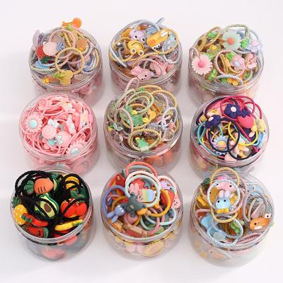 China Wholesale 40pcs Daily Wear Resin Flower Series Kids Hair Accessories Set Baby Hair Tie Elastic Band Girls Hair Ties Small for sale