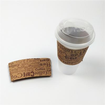 China Wholesale Biodegradable Reusable Corrugated Kraft Paper Shrink Arc Shape Sleeve Paper Cup Holder for sale