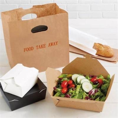 China Recyclable Kraft Paper Brown Greaseproof Food Grade Sandwich Bread Lunch Bag White Printed Paper for sale