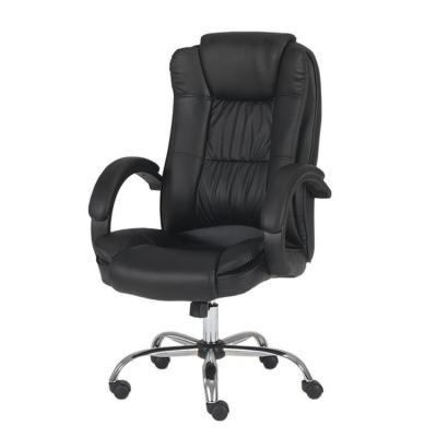 China (Height) Adjustable PU Back High Swivel Heavy Duty Leather Ergonomic Office Chair for sale