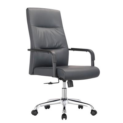 China (Height)Adjustable Middle Back Computer Chair Home Office Leather Chairs for sale