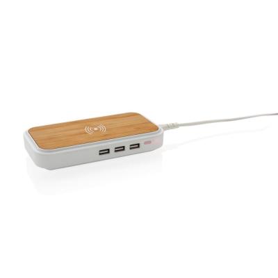 China PD XD Design P308.459 Bamboo Green Gift 5W Wireless Charger Product With 3 USB Ports for sale