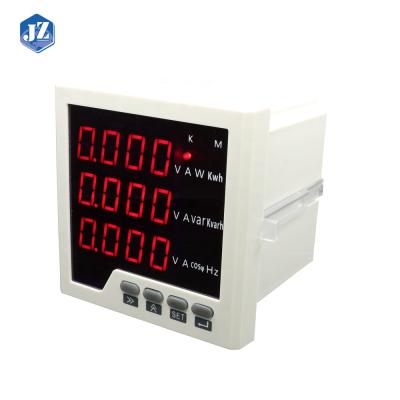 China JZ-3D3 LED LCD Display ABS Plastic Case Three Phase Multifunction Panel Meter for sale