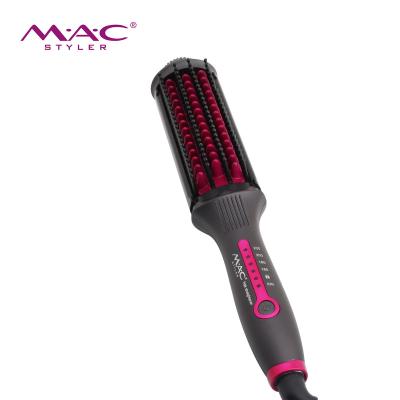 China Fashion Purple Brush Straightener Best Hair Electric Hair Straightener With Comb Wholesale Teeth MC-18 for sale