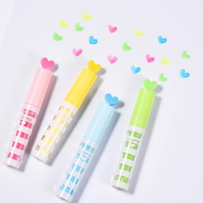 China Mini kawaii color cartoon heart shaped cute highlighter marker business manufacturer factory sales stamp size for sale