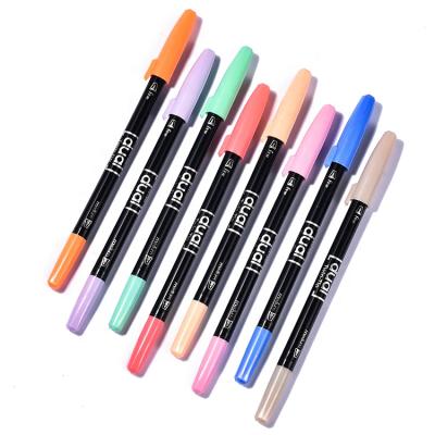 China Factory Directly Supply Double Point Multicolor Fine Liner Brush Color Tips Kids Drawing Art Markers Pen for sale