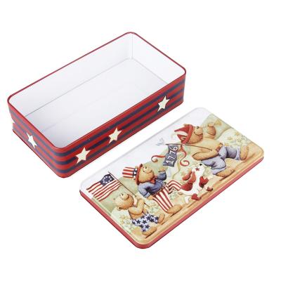 China Custom Rectangular Metal Tin Box Moon Cake Box Eco-friendly And Recyclable Cosmetic Packaging Tin Can for sale