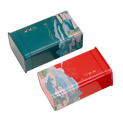 China Eco-friendly and Recyclable Tea Can Empty Black Universal Metal Box Household Tea Box Packaging Tin Can for sale