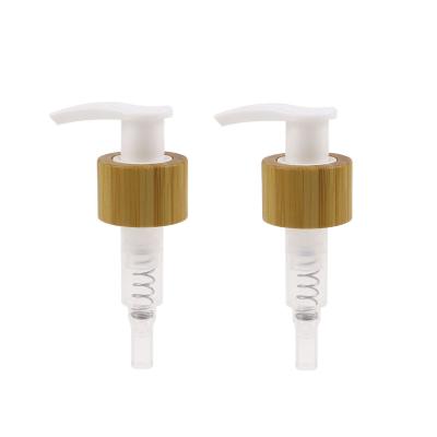 China Non Spill Good Quality 24/410 28/410 Wooden Bottle Shampoo Lotion Pump Factory Direct Sale Wooden Lotion Pump for sale