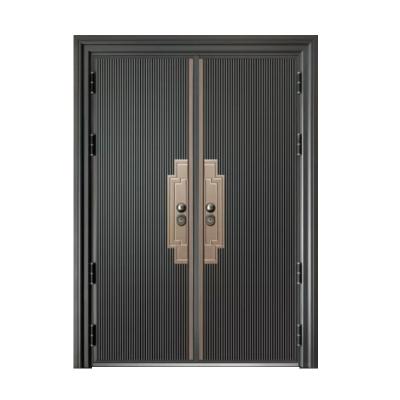 China High Quality Zinc Alloy Modern Bifold Doors Windproof Double Main Entrances Design Villa Home Bifold Main Door XYM1001 for sale