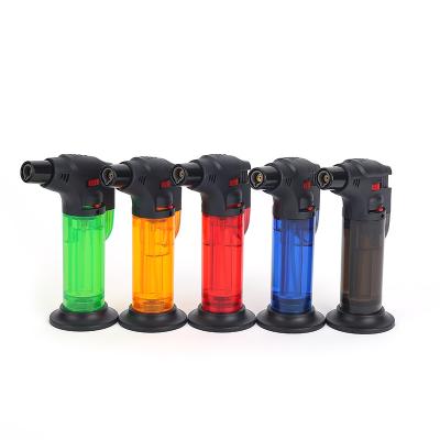 China Wholesale Refillable Butane Refillable Plastic Windproof Refillable Plastic Scorch Cigar Torch Lighter Jet Flame Lighter for sale