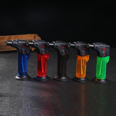 China Wholesale Custom Logo Plastic Windproof Refillable Butane Refillable Gas Scorch Cigar Torch Lighter Jet Flame Lighter for sale