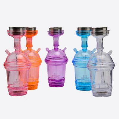 China Single Sale Customization Amazon Hose LED Light Narguile Hookah Shisha Chicha Shisha Hookah Set Acrylic Plastic Hookah Set Arabian Hot Arabic Bottle Cup for sale