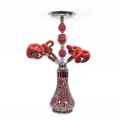 China Wholesale High Quality Glass Arabic Hookah Shisha KTV Bar Smoking Set Middle Size Arab Hookah Set Four Chicha Nargile for sale