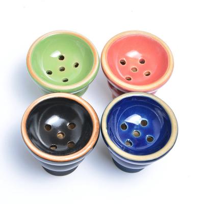 China Wholesale Cheap High Quality Eco-friendly Clay Ceramic Arab Hookah Shisha Head Bowl Smoking Pot Hookah Accessories Multi-colors for sale