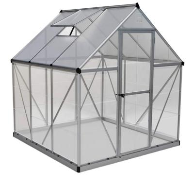 China Easily Assembled Outdoor Aluminum 6FT X 8FT Polycarbonate Greenhouse Gray for sale