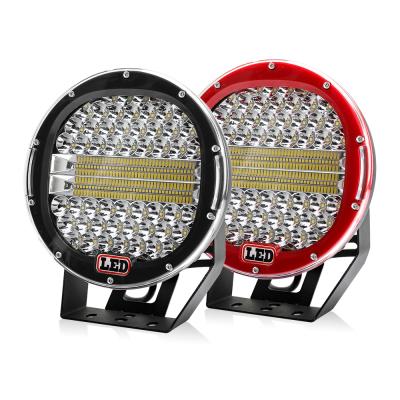 China USA Chip Wholesale Auto Parts Driving 185W 256W Round Spotlight Flood Beam 9 Inch Led Work Light For Offroad Truck for sale