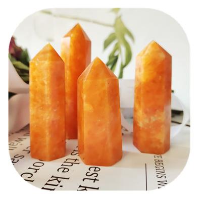 China China Natural quartz orange sunstone crystals tower Healing stones wand Points Home Decoration Gifts for sale