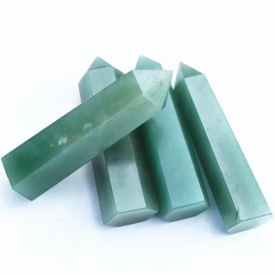 China Europe Natural carved gemstone towers green aventurine wand points crystals precious stones for decorations for sale