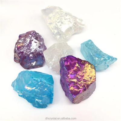 China China wholesale natural clear quartz crystal bulk stone healing electroplate angel aura raw rough stones for sale