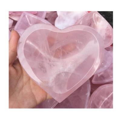 China Europe Wholesale natural quartz polished gemstone rose quartz bowls moon star shape healing crystals  home decoration for sale