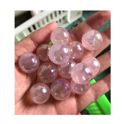 China Europe Natural quartz sphere healing crystals Spiritual stone angel aura mini rose quartz ball  for meditation gift for sale