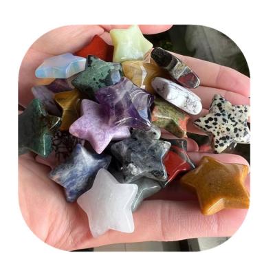 China Europe Hot selling 30mm carved crystal crafts natural mixed quartz crystals stars figurines for Christmas gift for sale