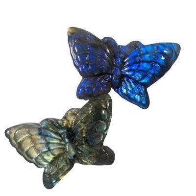 China Europe Carved natural folk crafts labradorite butterfly crystals healing stones for home decorations for sale