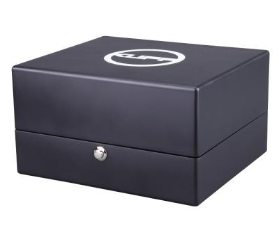 China High Quality Handmade 3 Slots Matte Lacquer Finish Watch Box Black Wooden Cased For Watch Collector for sale