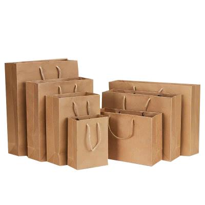 China Recycled Materials Store Cheap Brown Kraft Paper Bag With Kraft Paper Handle Recycle Paper Bag for sale